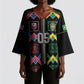 Custom Brazil And Haiti Football Kimono Sleeve Blouse Mix Brazilian Haitian Roots
