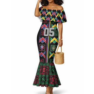 Custom Brazil And Haiti Football Mermaid Dress Mix Brazilian Haitian Roots