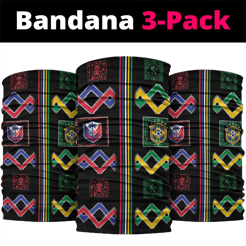 Brazil And Haiti Football Neck Gaiter Mix Brazilian Haitian Roots