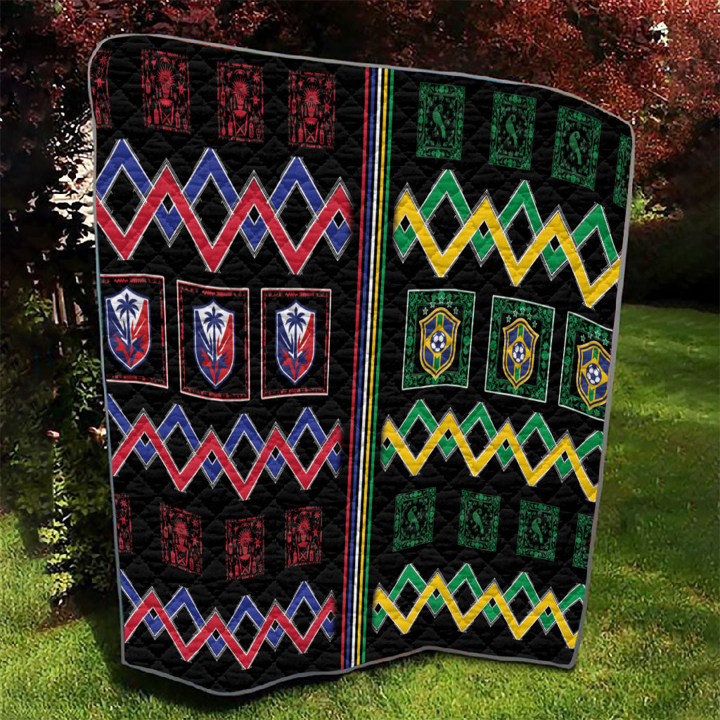 Brazil And Haiti Football Quilt Mix Brazilian Haitian Roots