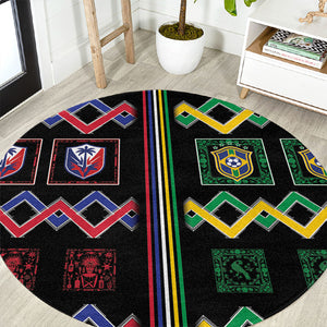 Brazil And Haiti Football Round Carpet Mix Brazilian Haitian Roots
