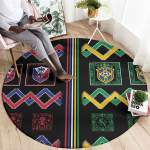 Brazil And Haiti Football Round Carpet Mix Brazilian Haitian Roots
