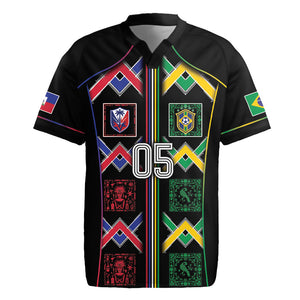 Custom Brazil And Haiti Football Rugby Jersey Mix Brazilian Haitian Roots