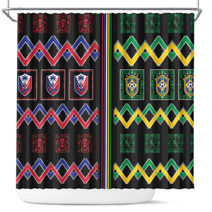 Brazil And Haiti Football Shower Curtain Mix Brazilian Haitian Roots