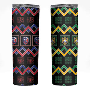 Brazil And Haiti Football Skinny Tumbler Mix Brazilian Haitian Roots