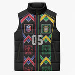 Custom Brazil And Haiti Football Sleeveless Puffer Jacket Mix Brazilian Haitian Roots
