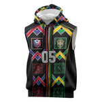 Custom Brazil And Haiti Football Sleeveless Zip Hoodie Mix Brazilian Haitian Roots