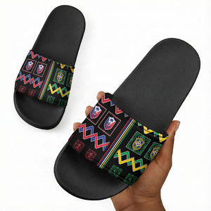 Brazil And Haiti Football Slide Sandals Mix Brazilian Haitian Roots