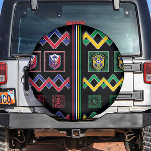 Brazil And Haiti Football Spare Tire Cover Mix Brazilian Haitian Roots