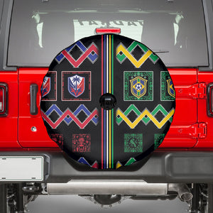 Brazil And Haiti Football Spare Tire Cover Mix Brazilian Haitian Roots