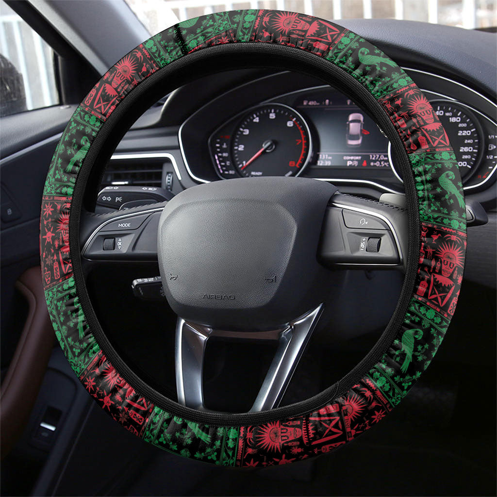 Brazil And Haiti Football Steering Wheel Cover Mix Brazilian Haitian Roots