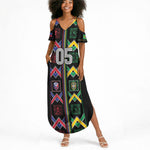 Custom Brazil And Haiti Football Summer Maxi Dress Mix Brazilian Haitian Roots