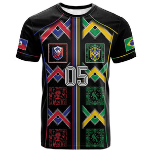 Custom Brazil And Haiti Football T shirt Mix Brazilian Haitian Roots