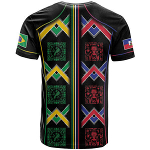 Custom Brazil And Haiti Football T shirt Mix Brazilian Haitian Roots