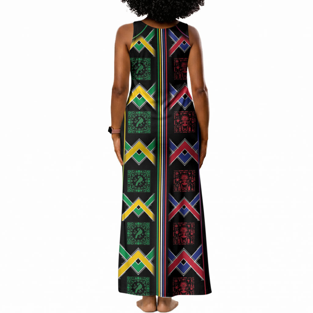 Custom Brazil And Haiti Football Tank Maxi Dress Mix Brazilian Haitian Roots