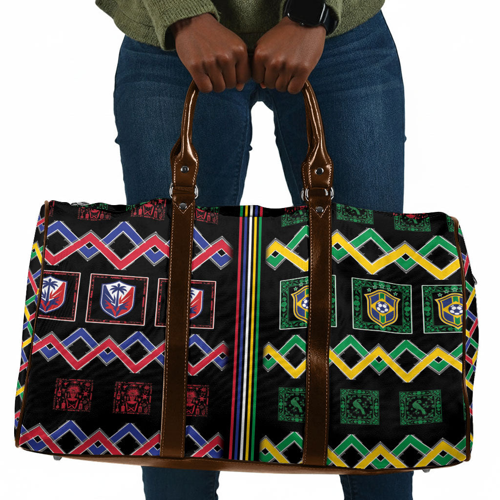 Brazil And Haiti Football Travel Bag Mix Brazilian Haitian Roots