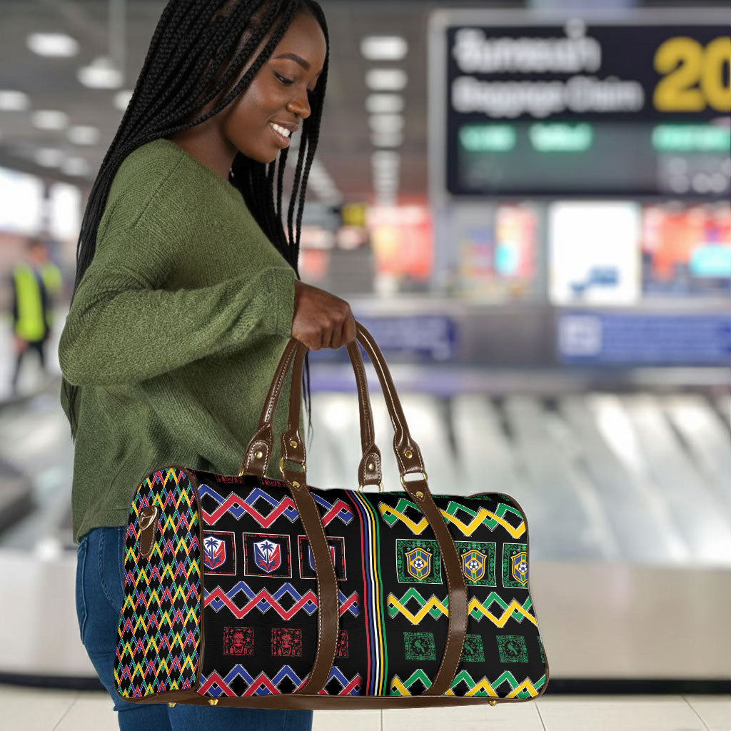 Brazil And Haiti Football Travel Bag Mix Brazilian Haitian Roots