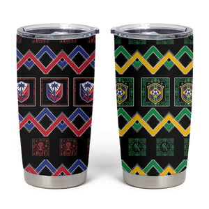 Brazil And Haiti Football Tumbler Cup Mix Brazilian Haitian Roots