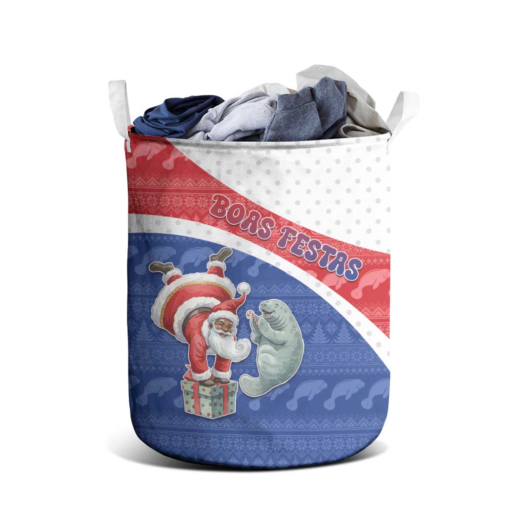 Cape Verde Christmas Laundry Basket Black Santa Clause With The Manatee - African Pride