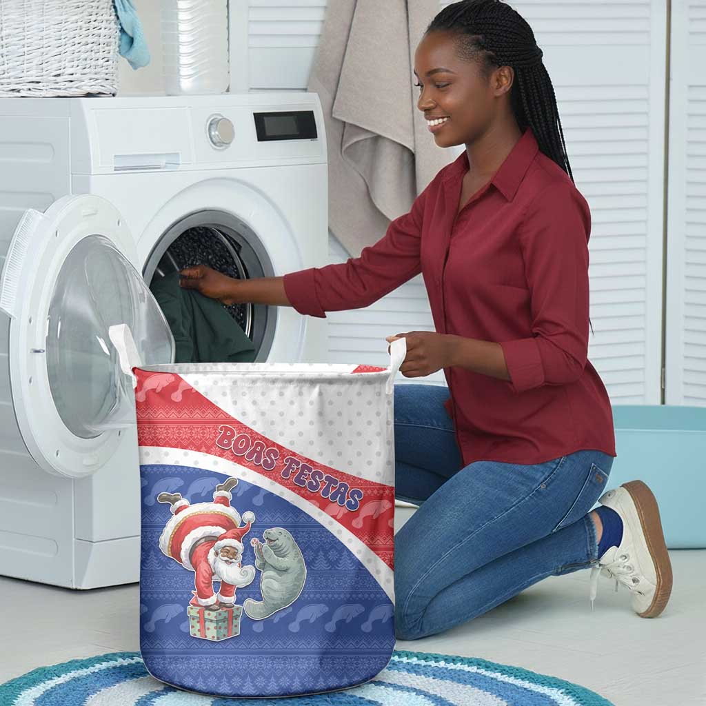 Cape Verde Christmas Laundry Basket Black Santa Clause With The Manatee - African Pride