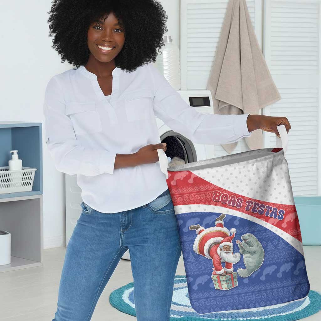 Cape Verde Christmas Laundry Basket Black Santa Clause With The Manatee - African Pride