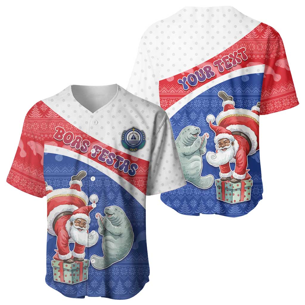 Personalized Cape Verde Christmas Baseball Jersey Black Santa Clause With The Manatee DT05