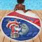 Cape Verde Christmas Beach Blanket Black Santa Clause With The Manatee - African Pride