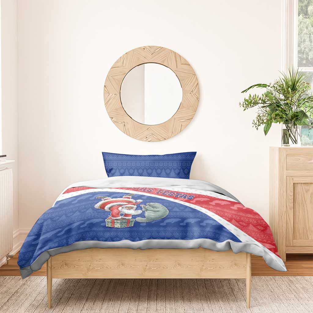 Cape Verde Christmas Bedding Set Black Santa Clause With The Manatee - African Pride