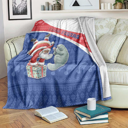 Cape Verde Christmas Blanket Black Santa Clause With The Manatee - African Pride
