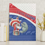 Cape Verde Christmas Canvas Wall Art Black Santa Clause With The Manatee - African Pride