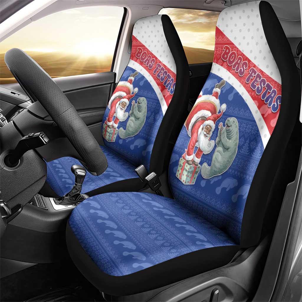 Cape Verde Christmas Car Seat Cover Black Santa Clause With The Manatee - African Pride