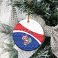 Personalized Cape Verde Christmas Ceramic Ornament Black Santa Clause With The Manatee - African Pride