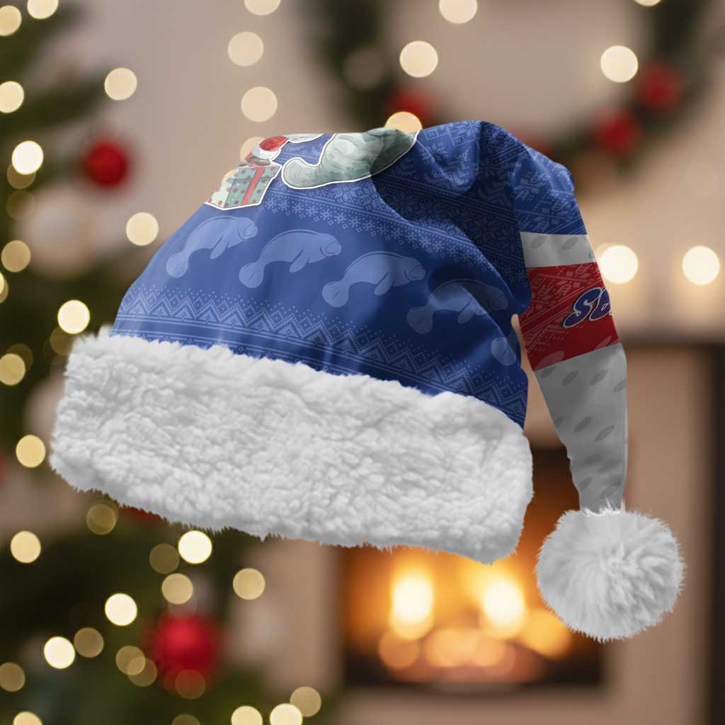 Personalized Cape Verde Christmas Santa Hat Black Santa Clause With The Manatee - African Pride