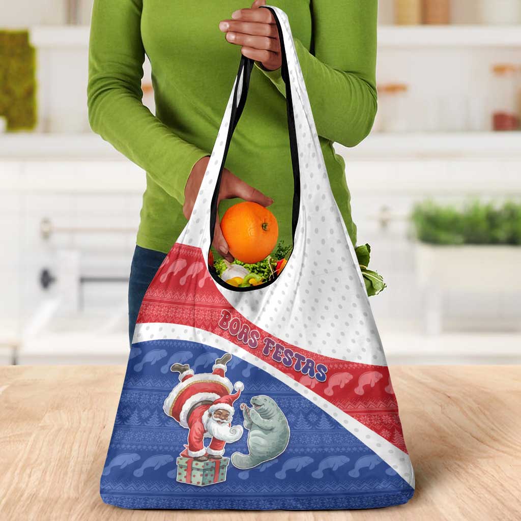 Cape Verde Christmas Grocery Bag Black Santa Clause With The Manatee - African Pride