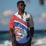 Personalized Cape Verde Christmas Hawaiian Shirt Black Santa Clause With The Manatee DT05