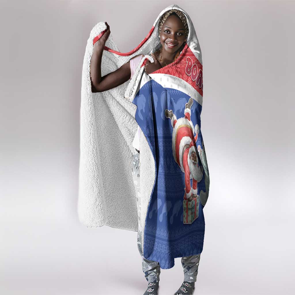 Cape Verde Christmas Hooded Blanket Black Santa Clause With The Manatee - African Pride