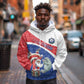 Personalized Cape Verde Christmas Hoodie Black Santa Clause With The Manatee - African Pride