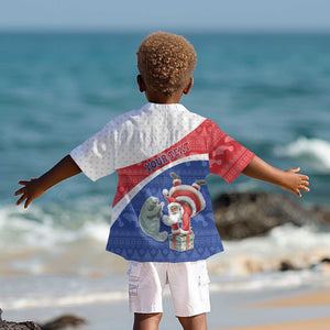 Personalized Cape Verde Christmas Kid Hawaiian Shirt Black Santa Clause With The Manatee DT05