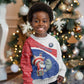 Personalized Cape Verde Christmas Kid Ugly Christmas Sweater Black Santa Clause With The Manatee - African Pride