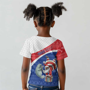 Personalized Cape Verde Christmas Kid T shirt Black Santa Clause With The Manatee DT05