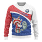 Personalized Cape Verde Christmas Ugly Christmas Sweater Black Santa Clause With The Manatee - African Pride