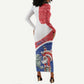 Personalized Cape Verde Christmas Long Sleeve Bodycon Dress Black Santa Clause With The Manatee - African Pride
