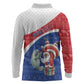 Personalized Cape Verde Christmas Long Sleeve Polo Shirt Black Santa Clause With The Manatee - African Pride