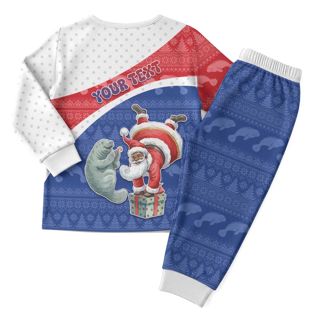 Personalized Cape Verde Christmas Pajama Set Black Santa Clause With The Manatee - African Pride