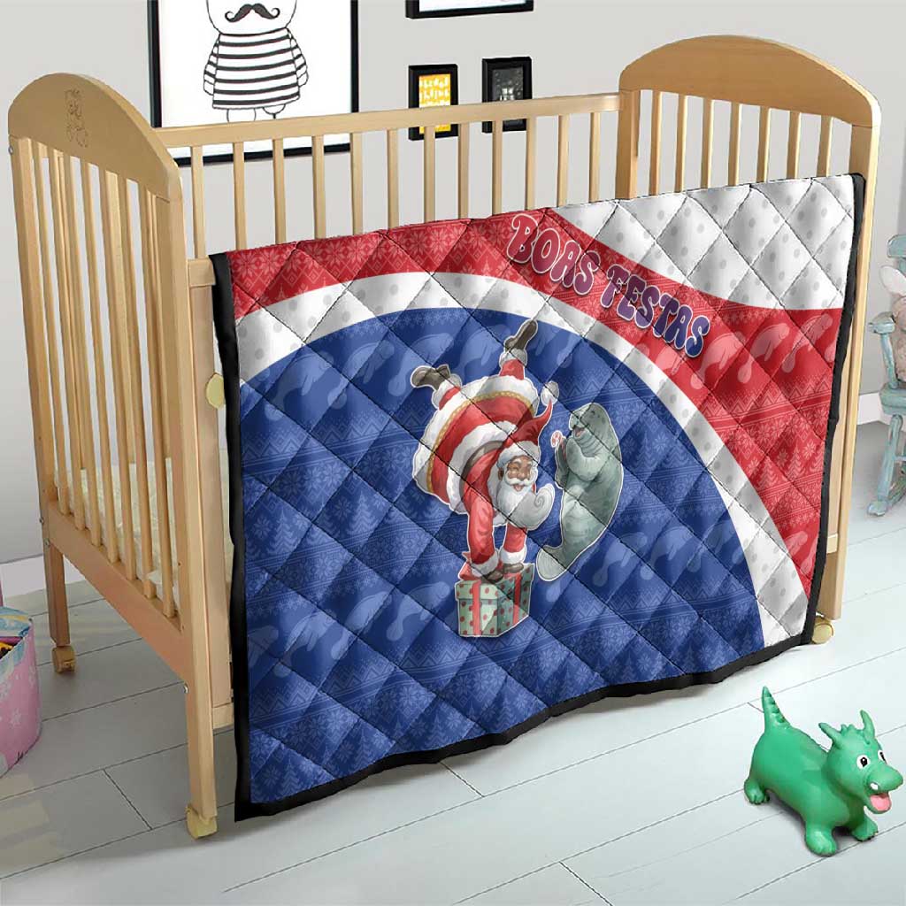 Cape Verde Christmas Quilt Black Santa Clause With The Manatee - African Pride