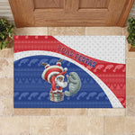 Cape Verde Christmas Rubber Doormat Black Santa Clause With The Manatee - African Pride