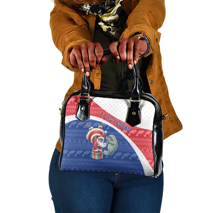 Cape Verde Christmas Shoulder Handbag Black Santa Clause With The Manatee - African Pride