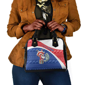 Cape Verde Christmas Shoulder Handbag Black Santa Clause With The Manatee - African Pride