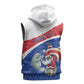 Personalized Cape Verde Christmas Sleeveless Zip Hoodie Black Santa Clause With The Manatee - African Pride