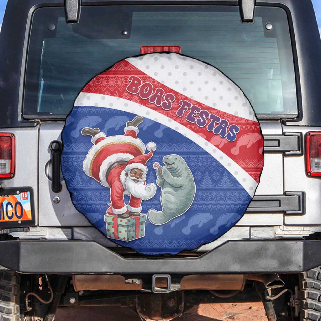 Cape Verde Christmas Spare Tire Cover Black Santa Clause With The Manatee - African Pride
